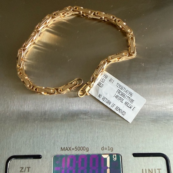 Saks fith Avenue 14k Byzantine link Unisex Bracelet Made In italy NWT $3600 - Picture 11 of 17